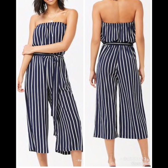 Pants - Strapless Wide Leg Jumpsuit